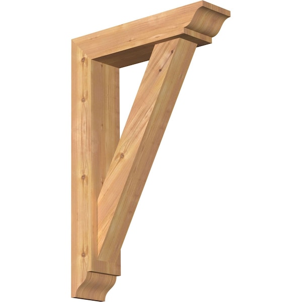Ekena Millwork Traditional Traditional Smooth Bracket w/ Offset Brace, Western Red Cedar, 5 1/2"W x 22"D x 34"H BKT0604X22X34TRA01SWR - main